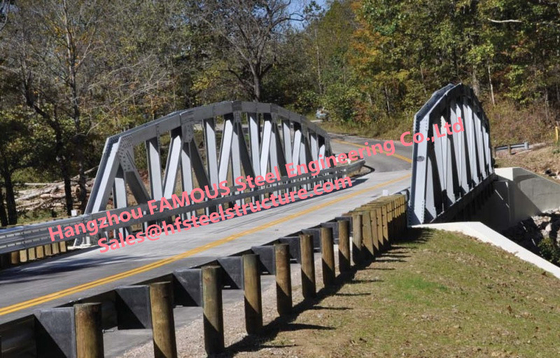 China Amphibious Steel Truss Bridge , Truss Suspension Bridge Hot Dip Galvanized Surface Protection supplier