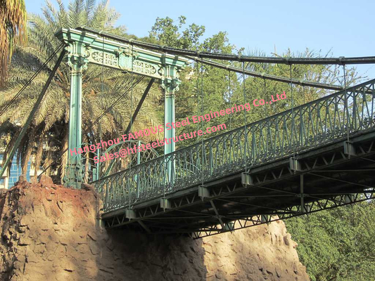 China Tall Steel Modular Rope Suspension Bridge Crossing River Valley Temporary or Permanent supplier