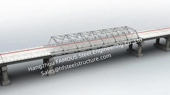 China Single Long Span Modular Steel Bridge Fabrication Hot Galvanized Painted Treatment supplier