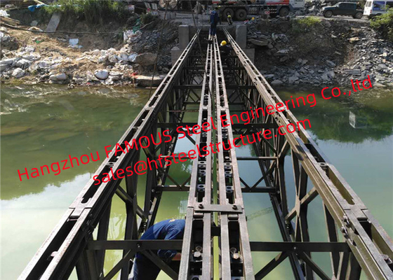 China Compact 200- Type Single Span Bailey Truss Bridge Quickly Installation For Army supplier
