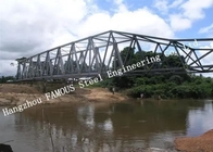 Portable Railroad Steel Truss Bridge Temporary Simple Structure Supporting Light Gray