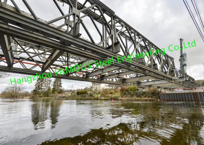 Military Modular Steel Bridge , Construction Pre-engineered Prefab Pedestrian Bridge Across River