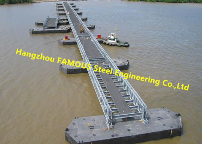 Pontoon Bailey Portable Floating Bridge Harbor Floating Steel Platform Modular Deck