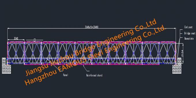 Metal Bailey Railway Steel Bridge Constrcuct  Long Single Span For Russia Client