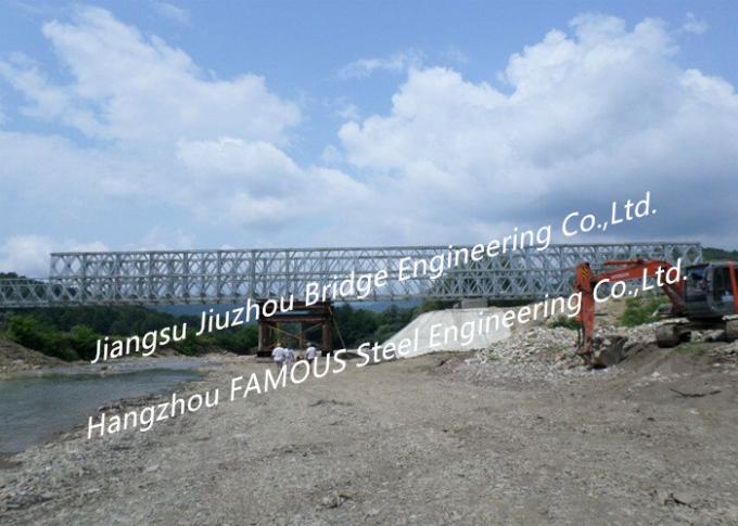 Portable Prefabricated Galvanized Steel Bridge , Long-Term Long Span Bridge Corrosion Protection
