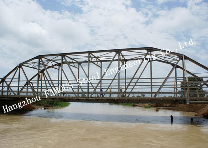 Prefabricated Delta Assembly Modular Steel Truss Bridge With Concrete Deck High Stiffness