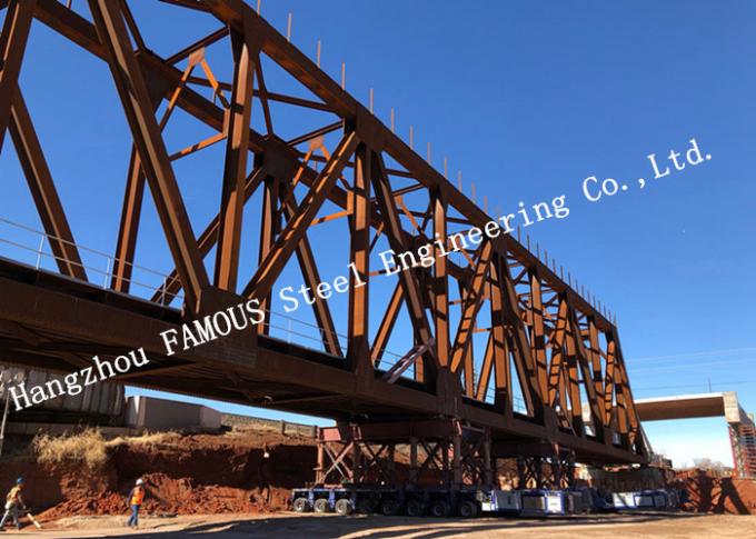 Long Span Galvanized Surface Treatment Steel Truss Bridge Modern Structural Outlooking
