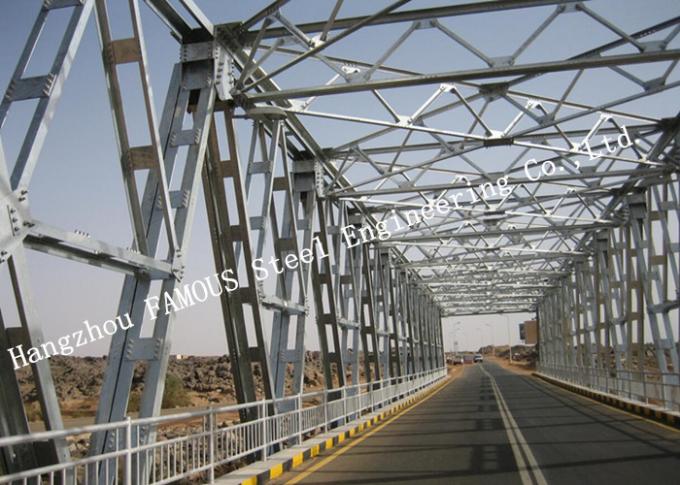 Modular Detla Structural Steel Truss Bridge Galvanized Surface 7.6m Width