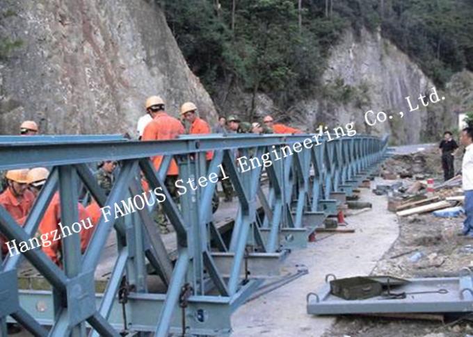 Prefabricated Q355 Steel Modular Steel Bailey Bridge Galvanized For Traffic Construction