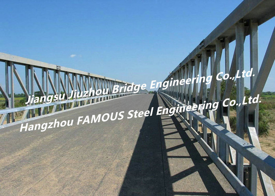 China Modular Galvanized Steel Bridge , Temporary Portable Single Lane Road Bridge ASTM supplier