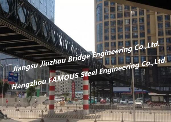 China Long Span Metal Prefabricated Steel Truss Pedestrian Bridge Overcrossing Q345B - Q460C supplier