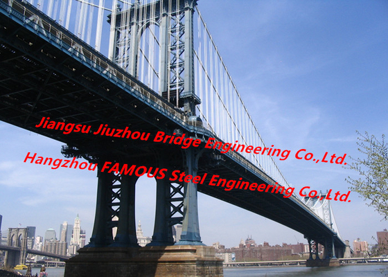 China Cool Cable Stayed Red Suspension Bridge Structural Frames Bailey Clear Span supplier