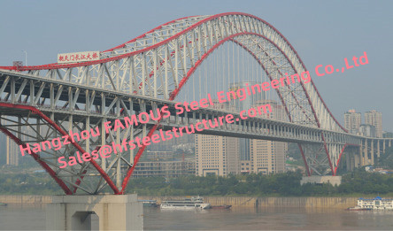 China Highway Railway Wire Suspension Bridge , Arch Suspension Bridge Modular Frames Dual Purpose supplier