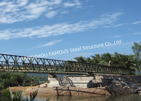 China Prefabricated Bailey Steel Bridge For Water Conservancy Project Portable Structural Steel Bridge With Supporting Piers supplier