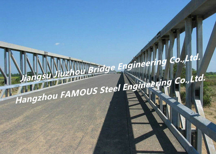 Modular Galvanized Steel Bridge , Temporary Portable Single Lane Road ...