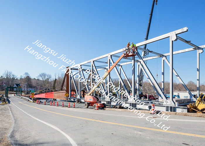 Amphibious Steel Truss Bridge , Truss Suspension Bridge Hot Dip ...