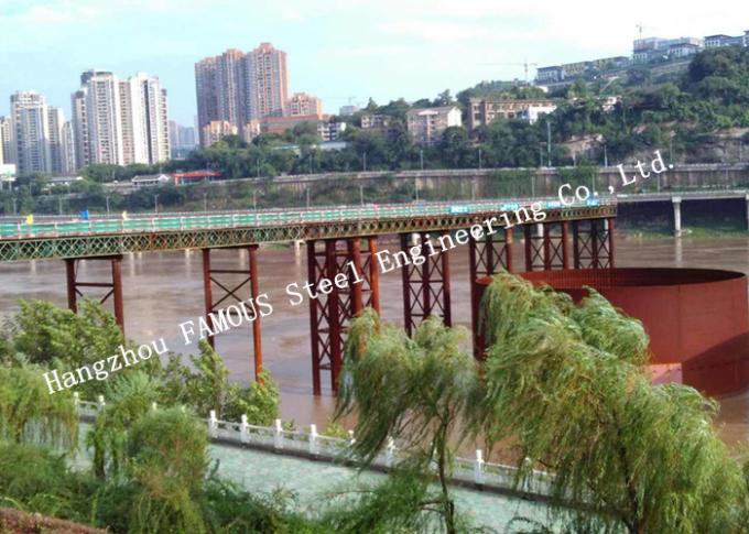 Bailey Modular Steel Bridge , Hot Galvanized Temporary Steel Bridge ...