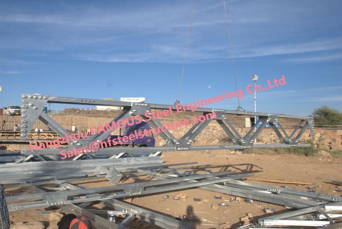 Amphibious Steel Truss Bridge , Truss Suspension Bridge Hot Dip ...